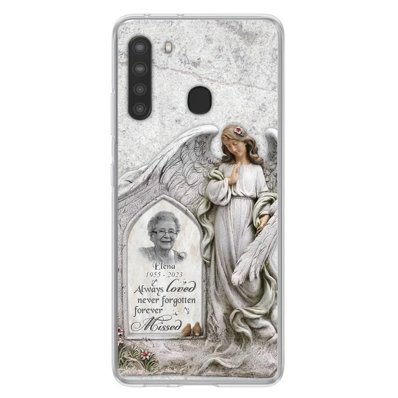 Custom Personalized Memorial Photo Phone Case - Memorial Gift Idea For Family Member - Always Loved Never Forgotten Forever Missed - Case For iPhone/Samsung