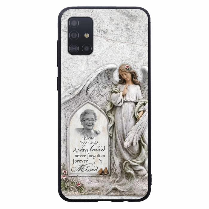 Custom Personalized Memorial Photo Phone Case - Memorial Gift Idea For Family Member - Always Loved Never Forgotten Forever Missed - Case For iPhone/Samsung