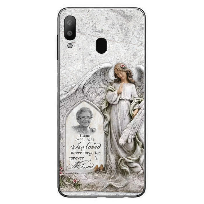 Custom Personalized Memorial Photo Phone Case - Memorial Gift Idea For Family Member - Always Loved Never Forgotten Forever Missed - Case For iPhone/Samsung
