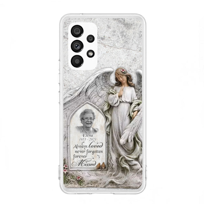 Custom Personalized Memorial Photo Phone Case - Memorial Gift Idea For Family Member - Always Loved Never Forgotten Forever Missed - Case For iPhone/Samsung
