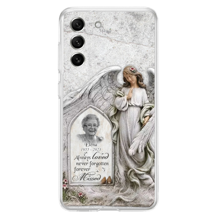 Custom Personalized Memorial Photo Phone Case - Memorial Gift Idea For Family Member - Always Loved Never Forgotten Forever Missed - Case For iPhone/Samsung