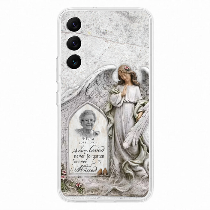 Custom Personalized Memorial Photo Phone Case - Memorial Gift Idea For Family Member - Always Loved Never Forgotten Forever Missed - Case For iPhone/Samsung