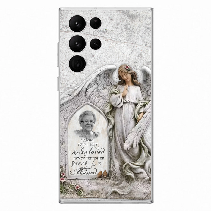 Custom Personalized Memorial Photo Phone Case - Memorial Gift Idea For Family Member - Always Loved Never Forgotten Forever Missed - Case For iPhone/Samsung