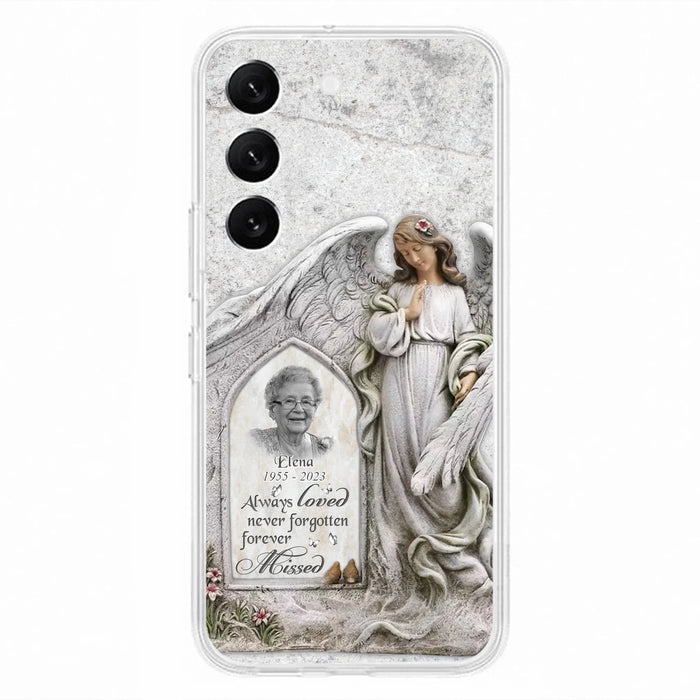 Custom Personalized Memorial Photo Phone Case - Memorial Gift Idea For Family Member - Always Loved Never Forgotten Forever Missed - Case For iPhone/Samsung