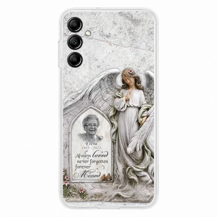 Custom Personalized Memorial Photo Phone Case - Memorial Gift Idea For Family Member - Always Loved Never Forgotten Forever Missed - Case For iPhone/Samsung