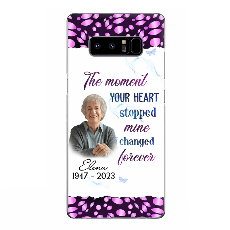 Custom Personalized Memorial Photo Phone Case - Memorial Gift For Family Member - Upload Photo - Case For iPhone/Samsung - The Moment Your Heart Stopped Mine Changed Forever