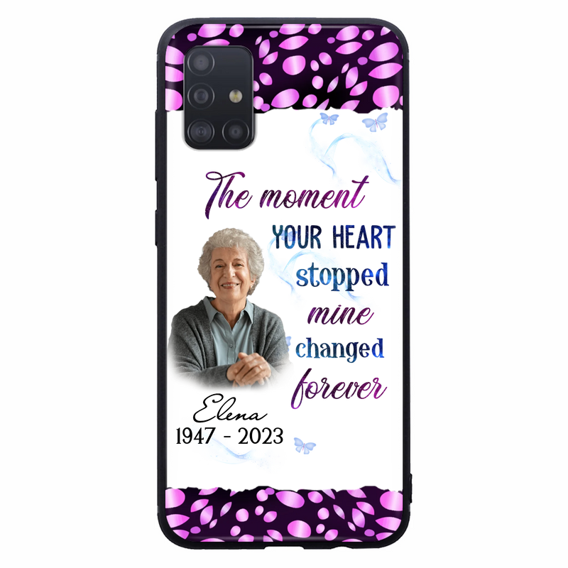 Custom Personalized Memorial Photo Phone Case - Memorial Gift For Family Member - Upload Photo - Case For iPhone/Samsung - The Moment Your Heart Stopped Mine Changed Forever