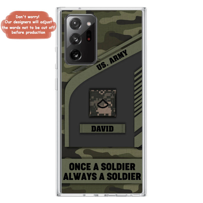 Custom Personalized Veteran Phone Case - Gift Idea For Veteran/Veterans Day - Once A Soldier Always A Soldier - Case for iPhone/Samsung
