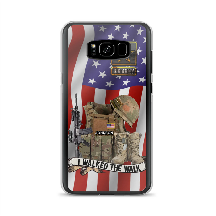 Custom Personalized Veteran US Flag Phone Case - Gift Idea For Veteran - Case For iPhone/ Samsung - I Walked The Walk