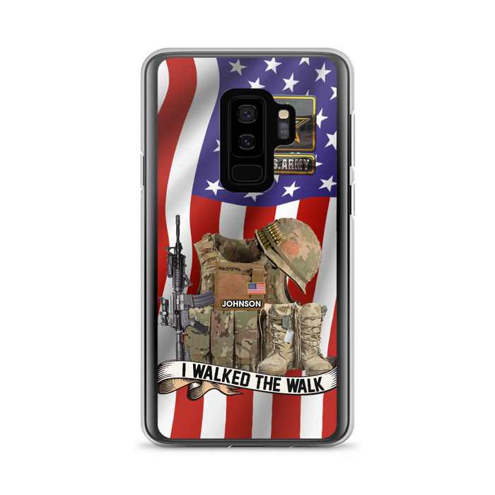 Custom Personalized Veteran US Flag Phone Case - Gift Idea For Veteran - Case For iPhone/ Samsung - I Walked The Walk