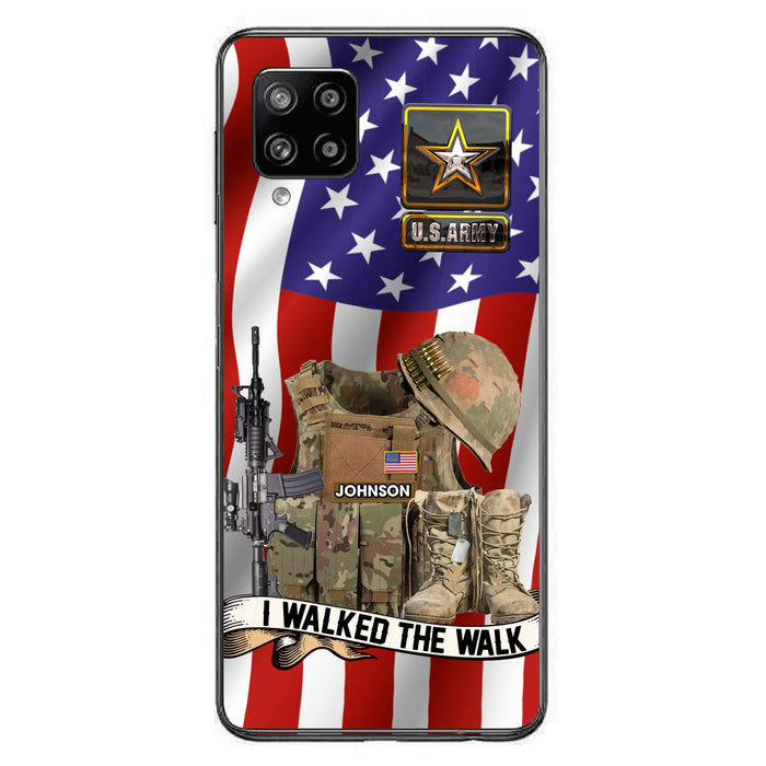Custom Personalized Veteran US Flag Phone Case - Gift Idea For Veteran - Case For iPhone/ Samsung - I Walked The Walk