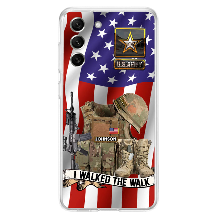 Custom Personalized Veteran US Flag Phone Case - Gift Idea For Veteran - Case For iPhone/ Samsung - I Walked The Walk