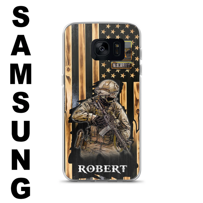 Custom Personalized Veteran US Flag Phone Case - Gift Idea For Veteran/ Soldier - Case For iPhone/ Samsung