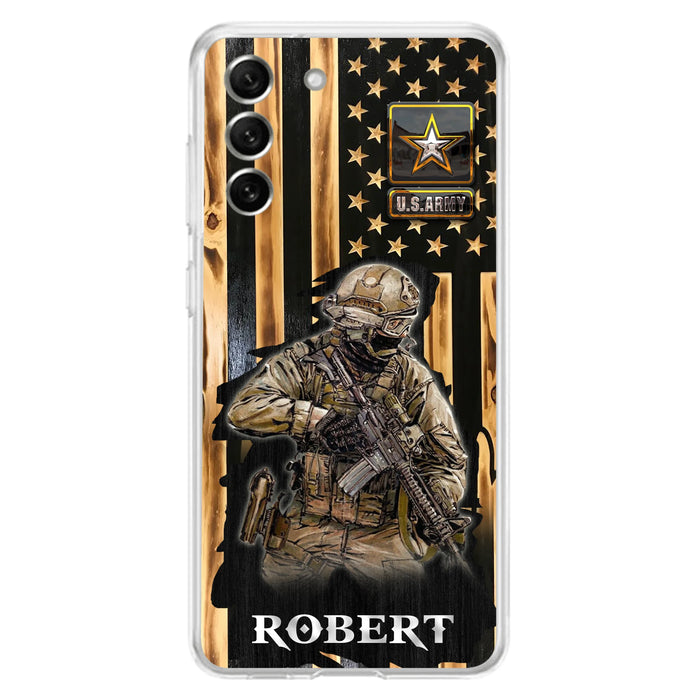 Custom Personalized Veteran US Flag Phone Case - Gift Idea For Veteran/ Soldier - Case For iPhone/ Samsung