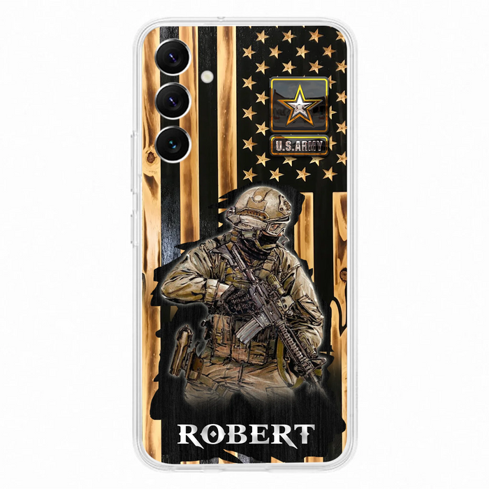 Custom Personalized Veteran US Flag Phone Case - Gift Idea For Veteran/ Soldier - Case For iPhone/ Samsung