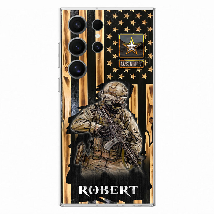 Custom Personalized Veteran US Flag Phone Case - Gift Idea For Veteran/ Soldier - Case For iPhone/ Samsung