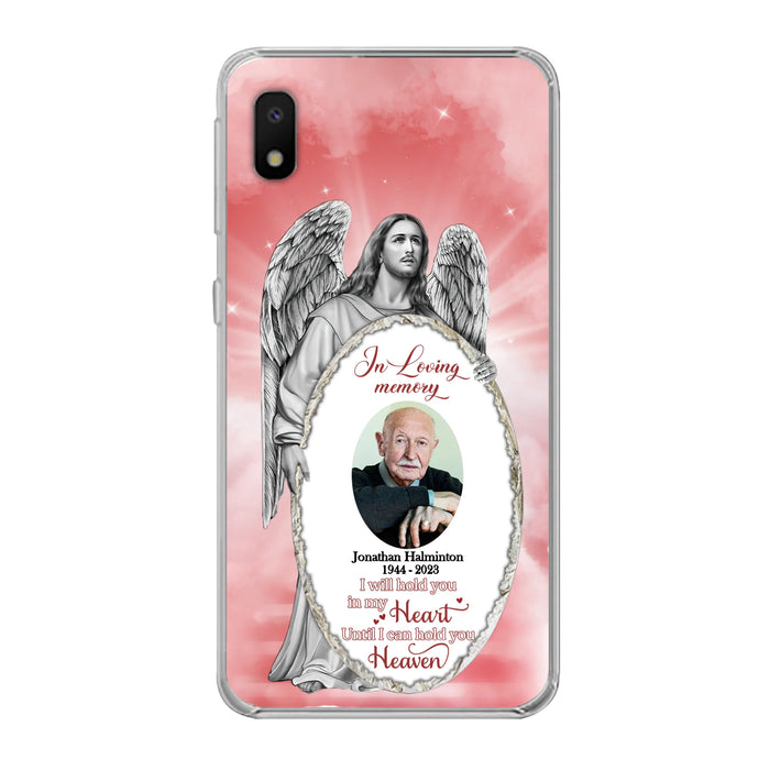 Custom Personalized Jesus Christ Memorial Photo Phone Case - Memorial Gift Idea For Family Member - I Will Hold You in My Heart Until I Can Hold You in Heaven - Case For iPhone/Samsung
