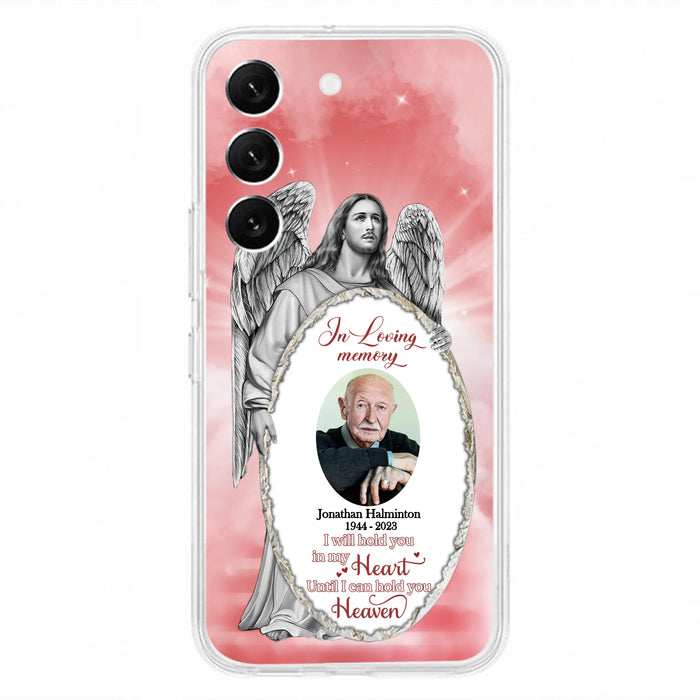 Custom Personalized Jesus Christ Memorial Photo Phone Case - Memorial Gift Idea For Family Member - I Will Hold You in My Heart Until I Can Hold You in Heaven - Case For iPhone/Samsung