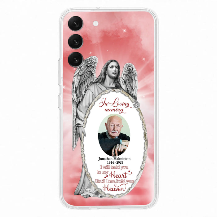 Custom Personalized Jesus Christ Memorial Photo Phone Case - Memorial Gift Idea For Family Member - I Will Hold You in My Heart Until I Can Hold You in Heaven - Case For iPhone/Samsung
