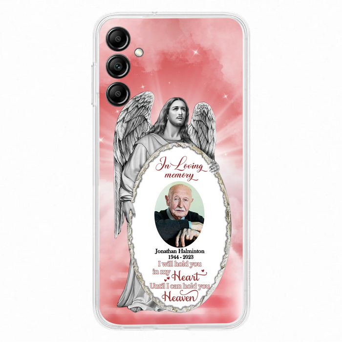Custom Personalized Jesus Christ Memorial Photo Phone Case - Memorial Gift Idea For Family Member - I Will Hold You in My Heart Until I Can Hold You in Heaven - Case For iPhone/Samsung