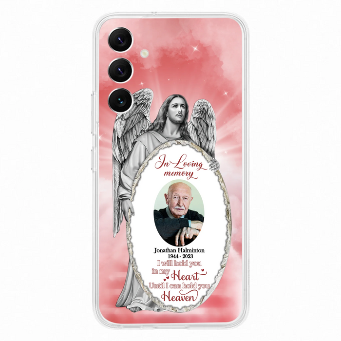 Custom Personalized Jesus Christ Memorial Photo Phone Case - Memorial Gift Idea For Family Member - I Will Hold You in My Heart Until I Can Hold You in Heaven - Case For iPhone/Samsung