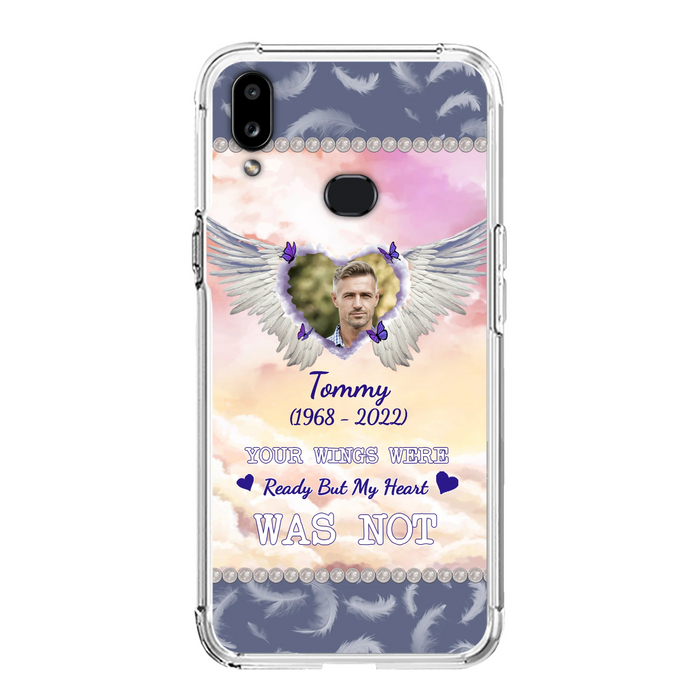 Custom Personalized Memorial Photo Phone Case - Memorial Gift Idea for Family - Your Wings Were Ready But My Heart Was Not - Case For iPhone/Samsung