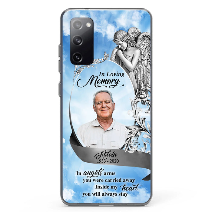 Custom Personalized Memorial Photo Phone Case - Memorial Gift Idea for Family - Inside My Heart You Will Always Stay - Case For iPhone/Samsung