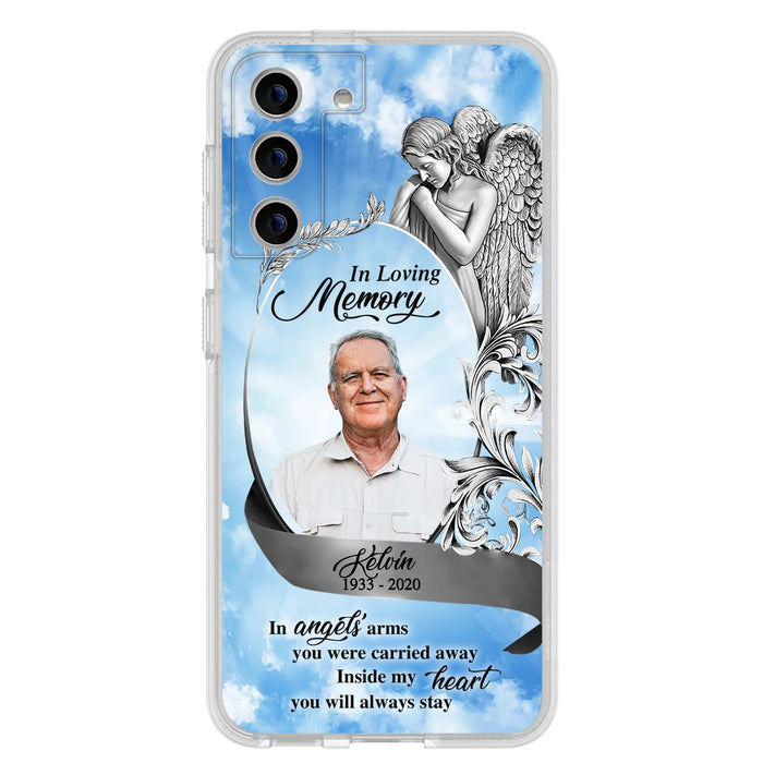 Custom Personalized Memorial Photo Phone Case - Memorial Gift Idea for Family - Inside My Heart You Will Always Stay - Case For iPhone/Samsung