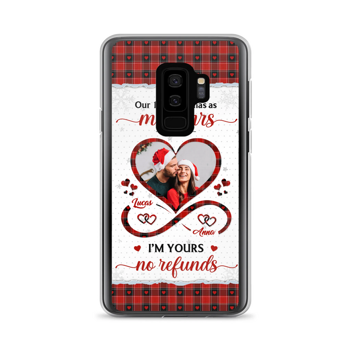 Custom Personalized Couple Photo Phone Case - Christmas Gift Idea For Couple/ Him/ Her - Our 1st Christmas As Mr & Mrs - Case For iPhone/Samsung