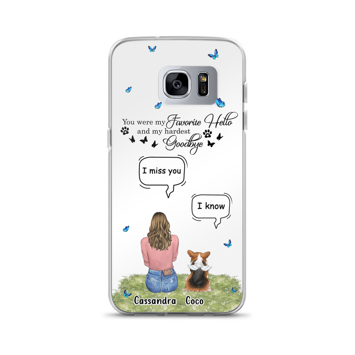 Personalized Pet Phone Case - Upto 4 Pets - Mother's Day Gift Idea For Couple/Dog/Cat Lover - You Were My Favorite Hello - Case For iPhone/Samsung