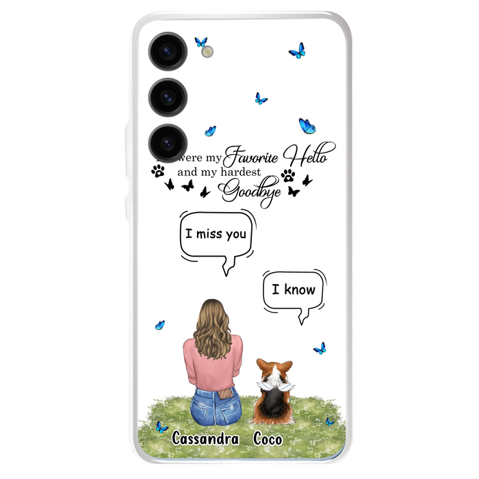 Personalized Pet Phone Case - Upto 4 Pets - Mother's Day Gift Idea For Couple/Dog/Cat Lover - You Were My Favorite Hello - Case For iPhone/Samsung