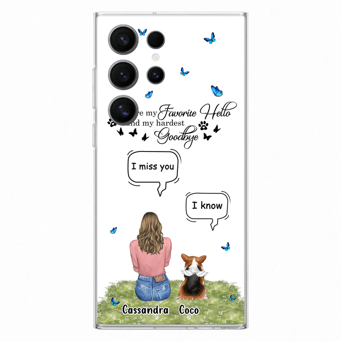 Personalized Pet Phone Case - Upto 4 Pets - Mother's Day Gift Idea For Couple/Dog/Cat Lover - You Were My Favorite Hello - Case For iPhone/Samsung
