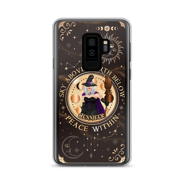 Custom Personalized Witch Phone Case - Halloween Gift Idea For Girl - Wiccan Decor/Pagan Decor - As Above So Below - Cases For iPhone And Samsung