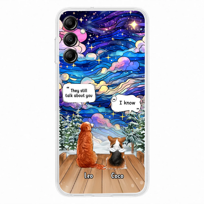 Personalized Dog Memorial Phone Case - Up to 4 Pets - Memorial Gift Idea For Dog/Cat/Rabbit Lovers - They Still Talk About You - Case For iPhone/Samsung
