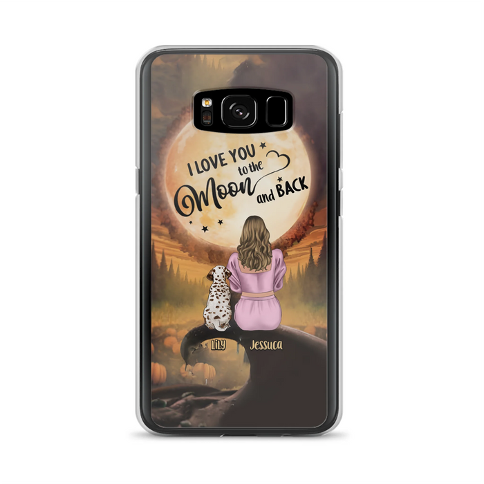 Personalized Memorial Pet Mom Phone Case - Gift Idea For Dog/Cat Owners - I Love You To The Moon And Back - Case For iPhone/Samsung