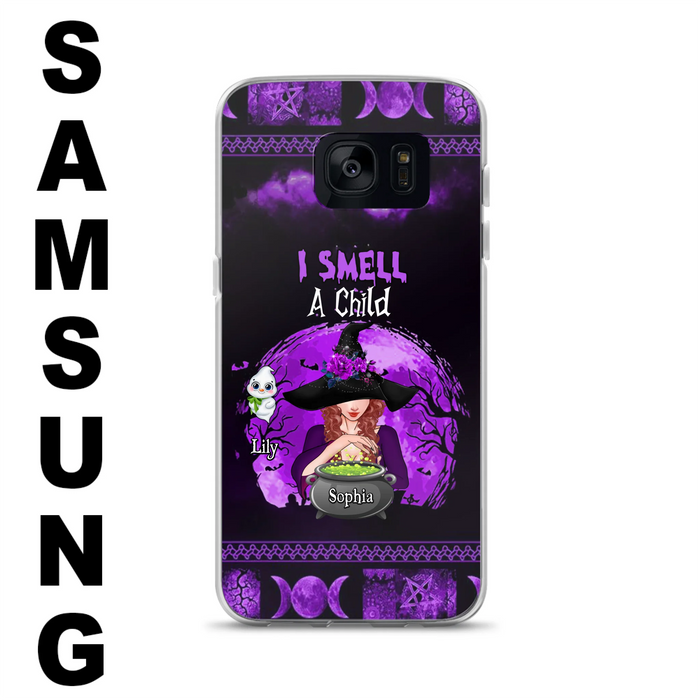 Personalized Witch Phone Case - Up to 10 Children - Halloween Gift Idea for Family - I Smell Children - Case for iPhone/Samsung