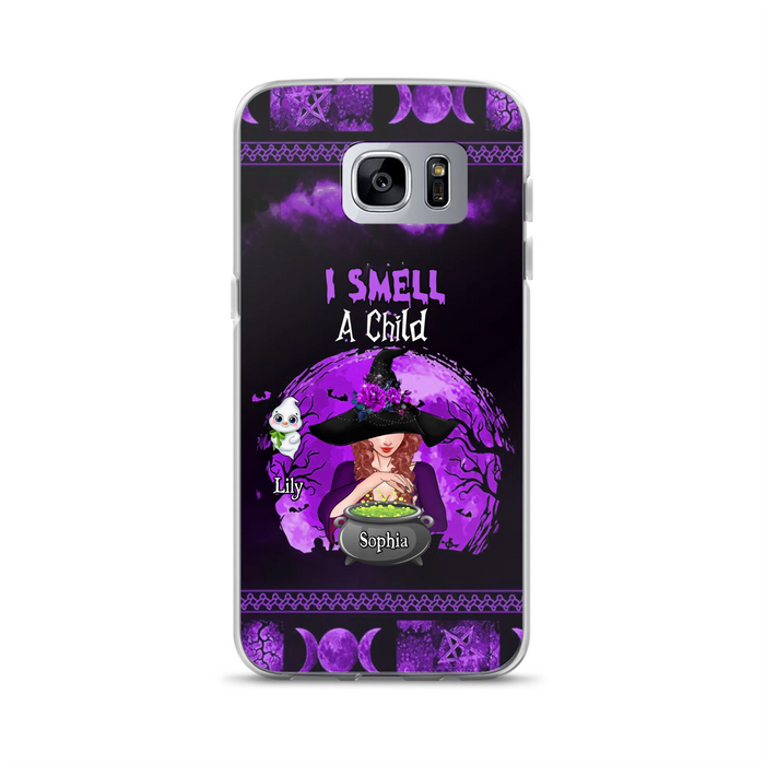 Personalized Witch Phone Case - Up to 10 Children - Halloween Gift Idea for Family - I Smell Children - Case for iPhone/Samsung