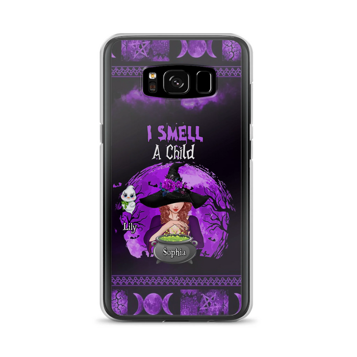 Personalized Witch Phone Case - Up to 10 Children - Halloween Gift Idea for Family - I Smell Children - Case for iPhone/Samsung