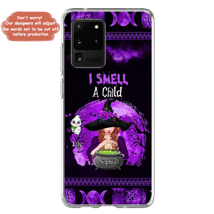 Personalized Witch Phone Case - Up to 10 Children - Halloween Gift Idea for Family - I Smell Children - Case for iPhone/Samsung