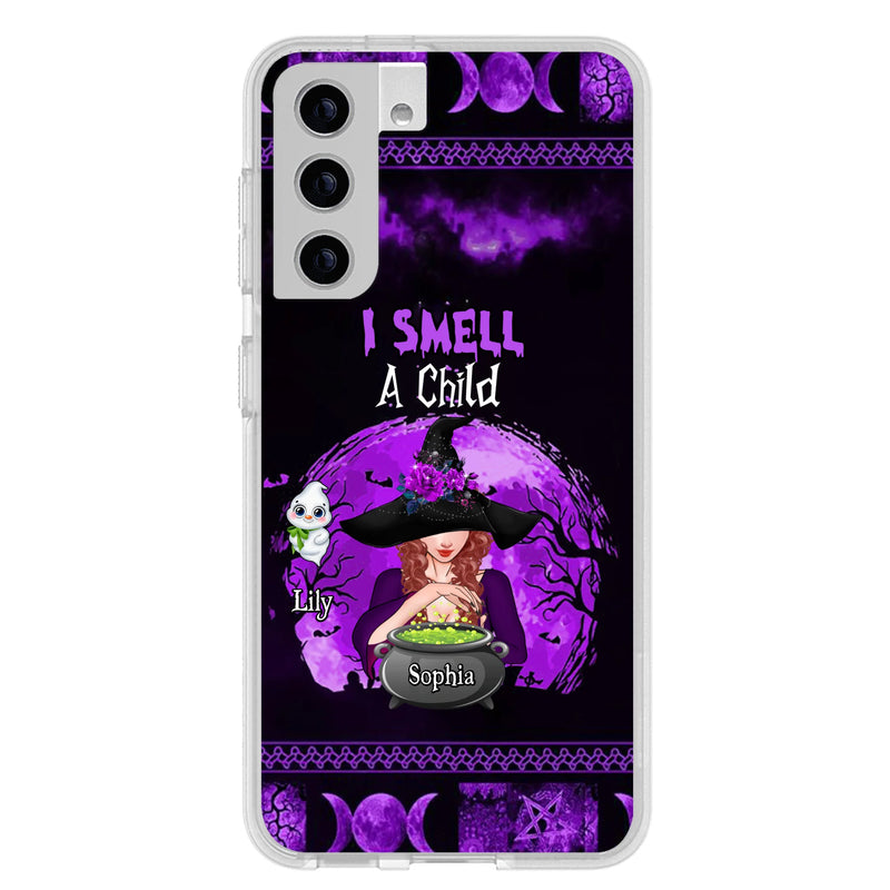 Personalized Witch Phone Case - Up to 10 Children - Halloween Gift Idea for Family - I Smell Children - Case for iPhone/Samsung