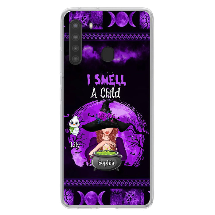 Personalized Witch Phone Case - Up to 10 Children - Halloween Gift Idea for Family - I Smell Children - Case for iPhone/Samsung