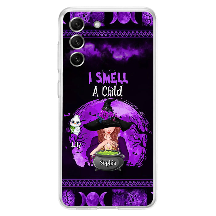 Personalized Witch Phone Case - Up to 10 Children - Halloween Gift Idea for Family - I Smell Children - Case for iPhone/Samsung