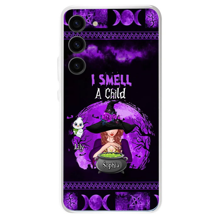 Personalized Witch Phone Case - Up to 10 Children - Halloween Gift Idea for Family - I Smell Children - Case for iPhone/Samsung