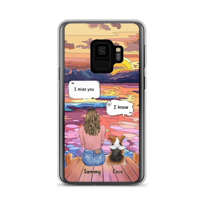 Custom Personalized Memorial Pet Phone Case - Upto 3 Pets - Memorial Gift Idea For Dog/Cat/Rabbits Owners - Case for iPhone/Samsung  - I Miss You