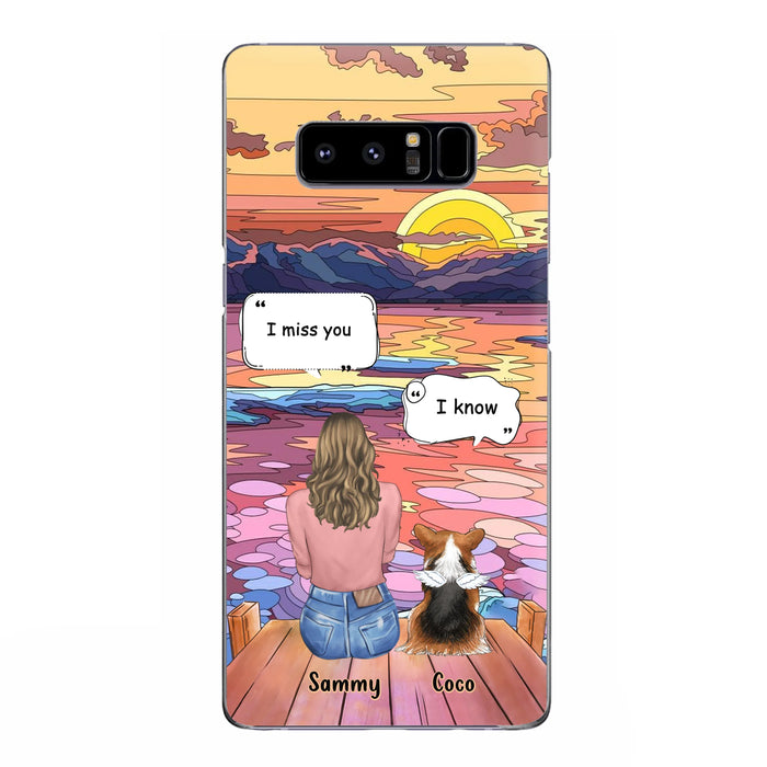 Custom Personalized Memorial Pet Phone Case - Upto 3 Pets - Memorial Gift Idea For Dog/Cat/Rabbits Owners - Case for iPhone/Samsung  - I Miss You