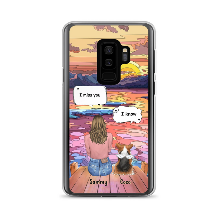 Custom Personalized Memorial Pet Phone Case - Upto 3 Pets - Memorial Gift Idea For Dog/Cat/Rabbits Owners - Case for iPhone/Samsung  - I Miss You