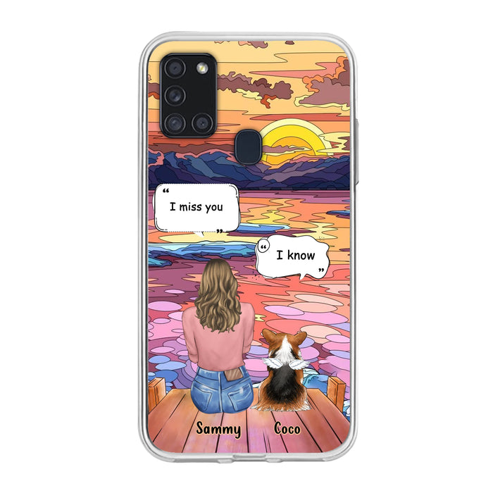 Custom Personalized Memorial Pet Phone Case - Upto 3 Pets - Memorial Gift Idea For Dog/Cat/Rabbits Owners - Case for iPhone/Samsung  - I Miss You