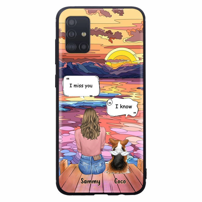 Custom Personalized Memorial Pet Phone Case - Upto 3 Pets - Memorial Gift Idea For Dog/Cat/Rabbits Owners - Case for iPhone/Samsung  - I Miss You
