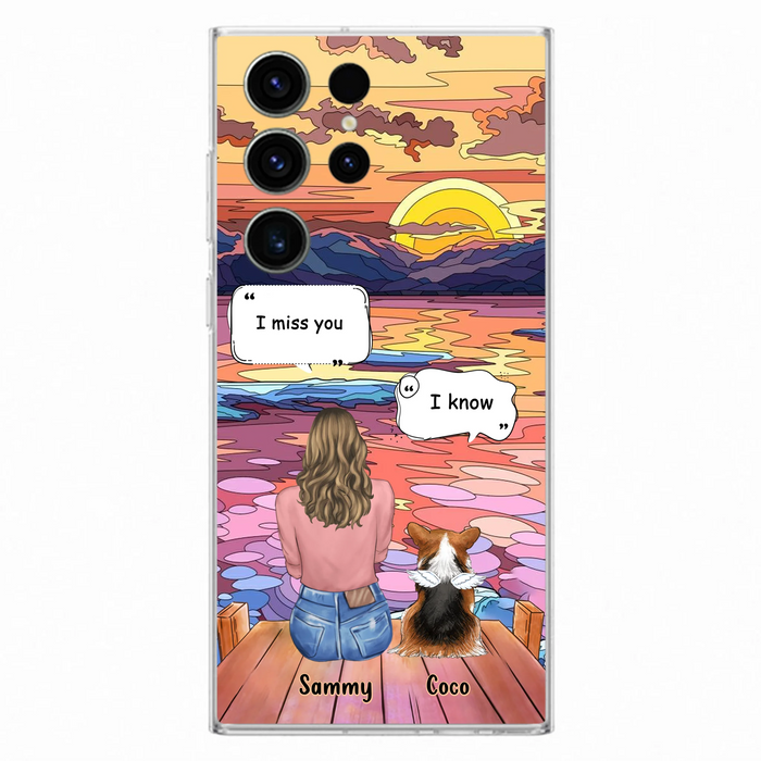 Custom Personalized Memorial Pet Phone Case - Upto 3 Pets - Memorial Gift Idea For Dog/Cat/Rabbits Owners - Case for iPhone/Samsung  - I Miss You