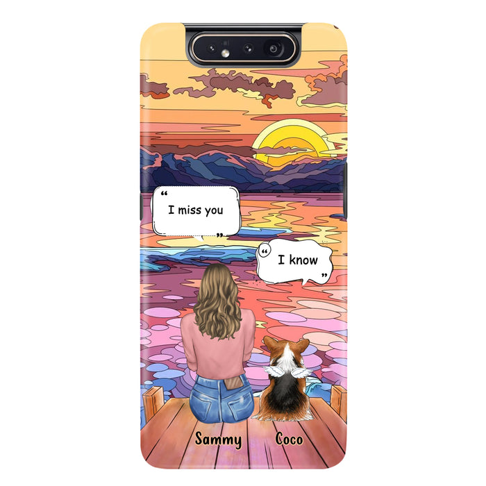 Custom Personalized Memorial Pet Phone Case - Upto 3 Pets - Memorial Gift Idea For Dog/Cat/Rabbits Owners - Case for iPhone/Samsung  - I Miss You